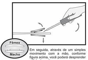 Facilidade para retirar e recolocar os ilhoses 1) Para retirar os ilhoses: Utilize um objeto pontiagudo, tal como uma chave de fenda ou um extrator de grampo.