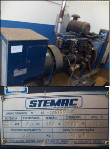 Capítulo 4. Estudo de Caso 34 A estação possui ainda um grupo gerador de 163/180 kva da STEMAC, instalado para operação em emergência, no caso de falta de energia.