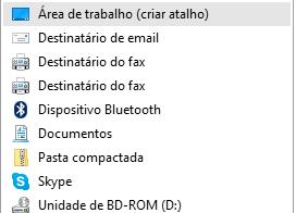 Ou simplesmente, arrastá-lo para a Área de trabalho (vincular).