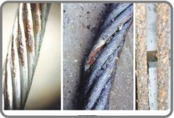 Uma forma de avaliar o desgaste de um cabo de aço é através da medição do seu diâmetro, que pode ser causado pelo