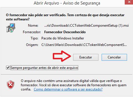 Clique em ok para baixar o componente em sua máquina, se clicou cancelar não se preocupe, o