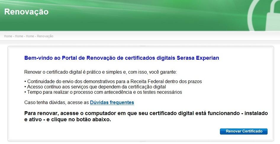 Clique no link Renovação.