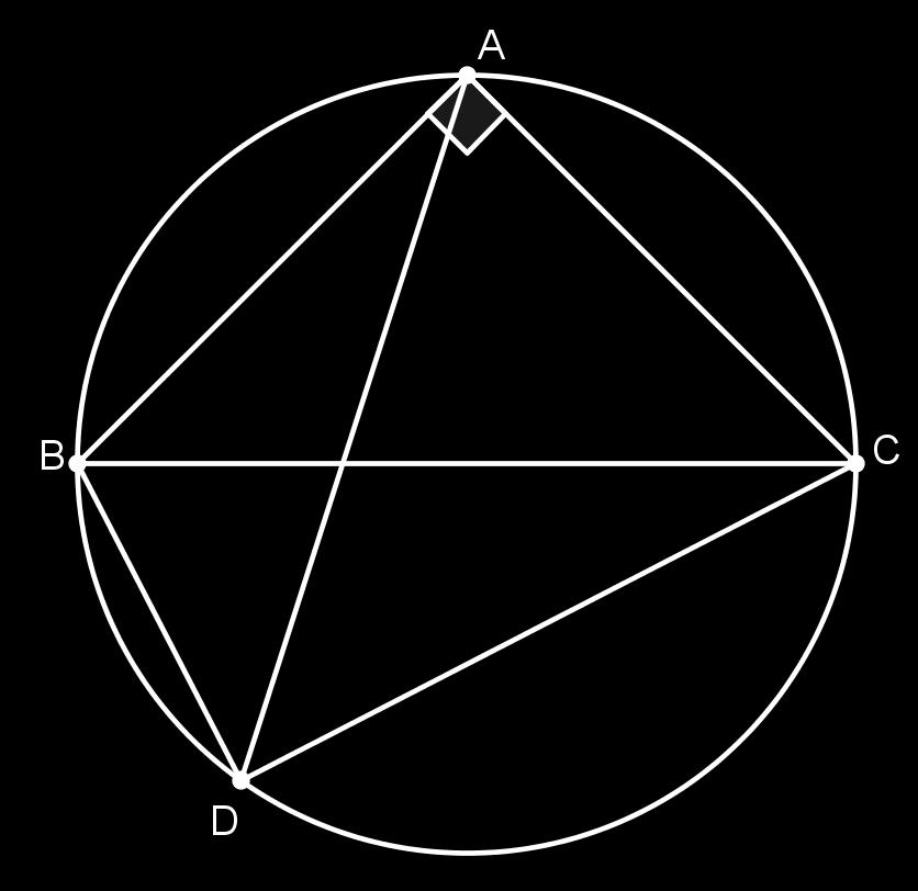 Exercício 10. Seja ABC um triângulo isósceles, com AB = AC = 10 e BC = 8, inscrito em uma circunferência.