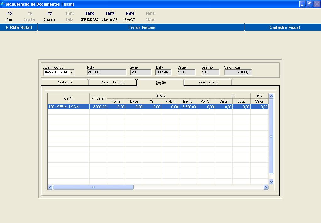 fiscal: Seção