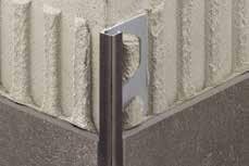 PERFIS PARA PAREDES E REMATES Schlüter -QUADEC-TS Schlüter -QUADEC-TS é um perfil de remate de valor estético elevado em alumínio com um relevo e textura especiais para cantos exteriores de paredes e