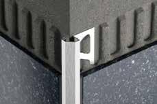 PERFIS PARA PAREDES E REMATES Schlüter -DIADEC Schlüter -DIADEC é um perfil de remate de alta qualidade em alumínio anodizado para cantos exteriores de parede e remates de revestimentos cerâmicos.