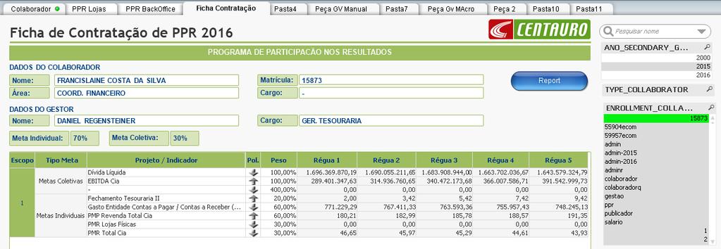 QlikView REPORTS AUTOMÁTICOS PONTOS RELEVANTES Com base nos resultados apurados pelo QlikView, são gerados os reports automáticos com as fichas dos resultados do