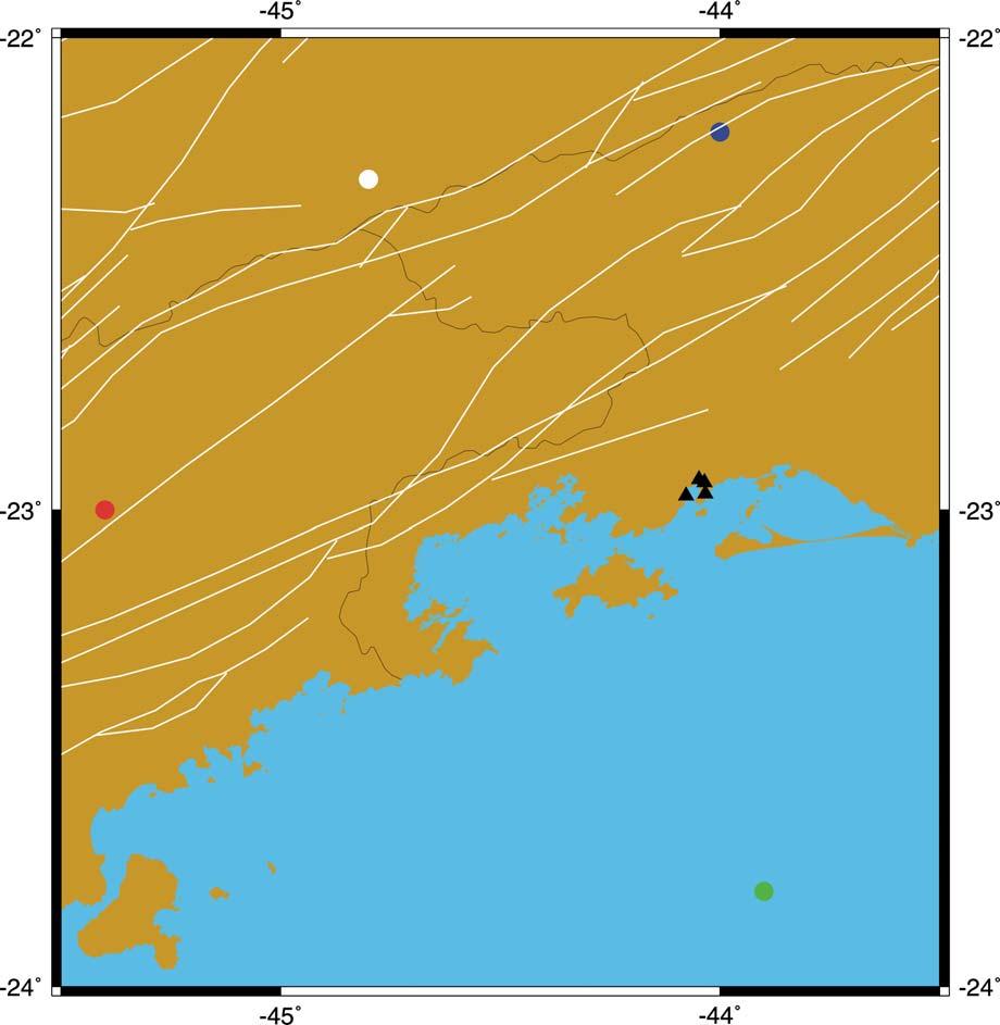16 sismo 4 (círculo branco) parece estar vinculado a uma ramificação do sistema de falhas (Figura 15).