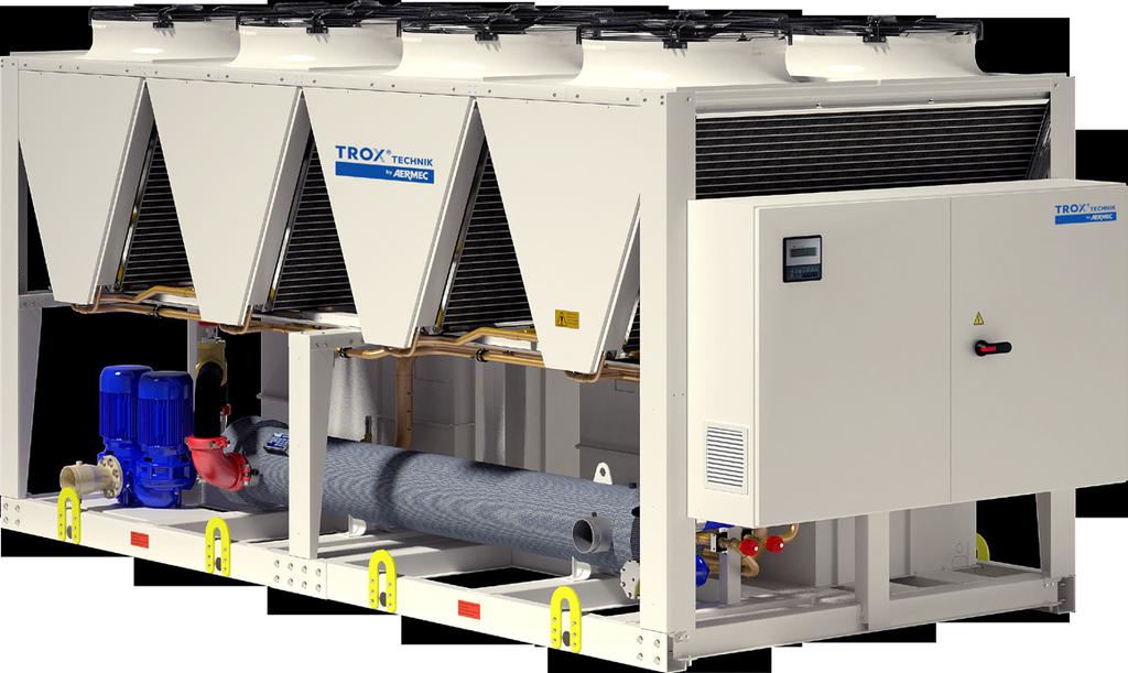 by BSM 2080/2385 Chillers condensação a ar Instalação ao tempo Compressores parafuso Trocadores de calor casco e tubo Ventiladores axiais Capacidade de refrigeração 317-2273 kw (90-646 TR) ALTA