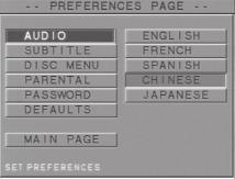 MENU CONFIGURAÇÃO Idioma de áudio Os discos DVD podem ter áudio em vários idiomas. Use este item para selecionar o idioma de áudio padrão de sua preferência. o item AUDIO.