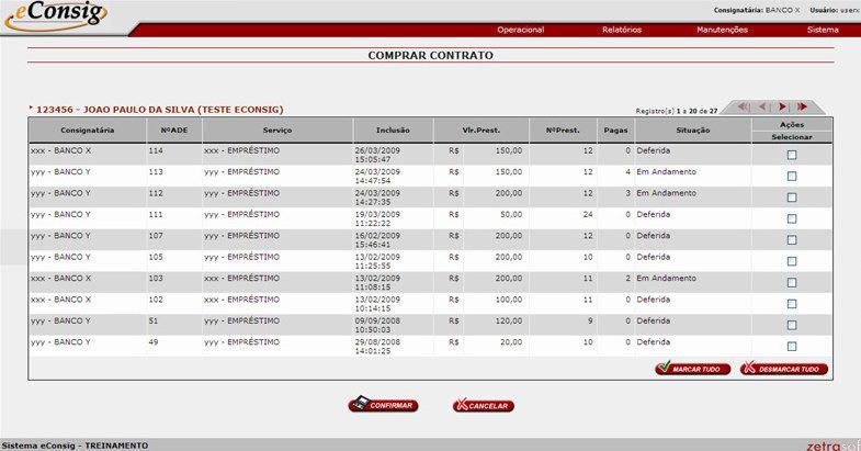 Inserir as informações acima e solicitar para o servidor checar as informações e também inserir a