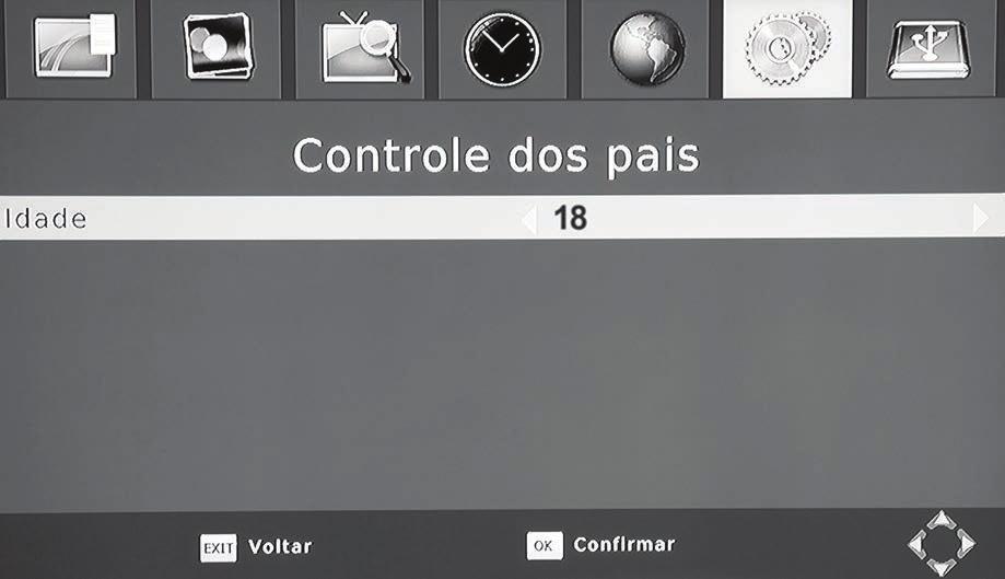 Para restringir/bloquear determinada programação de acordo com a classificação indicativa você precisará inserir sua senha (a senha