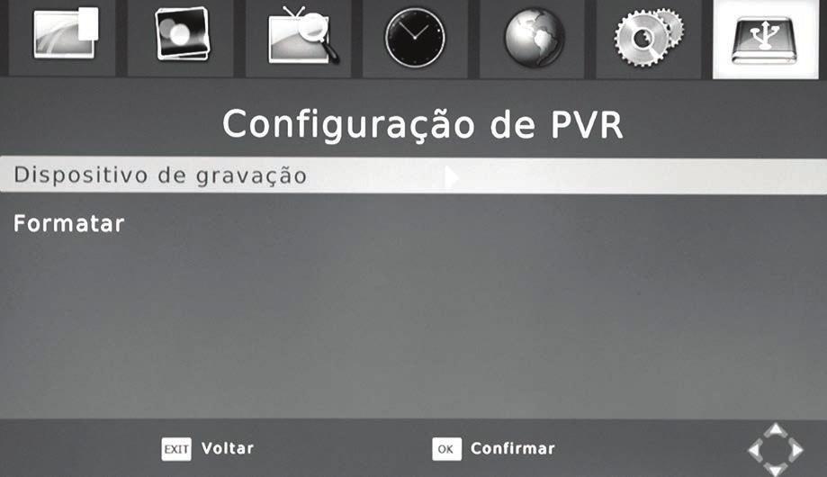 Configuração de PVR (Gravação) Dispositivo