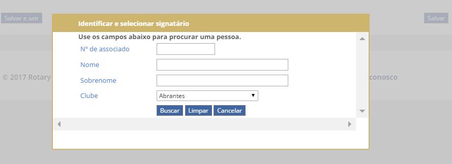 Forneça as informações sobre os signatários da conta bancária.