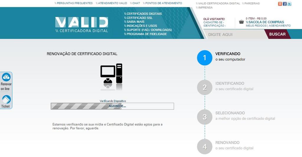 Conectar a mídia (token/cartão) na