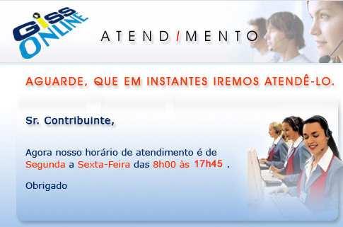 Chat Online Nesta opção, aguarde o atendimento.