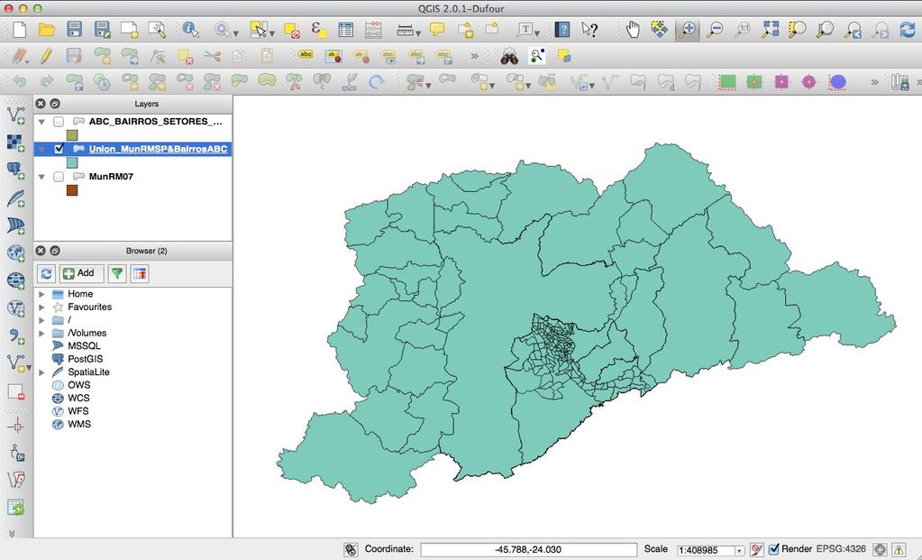 Operações Geográficas Soma