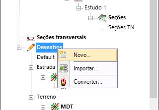 O MDT criado será mostrado no novo desenho. Criando MDT a Partir de uma Nuvem de Pontos O terceiro método, recomendado para ser usado com nuvens de pontos, é o de importar um MDT.