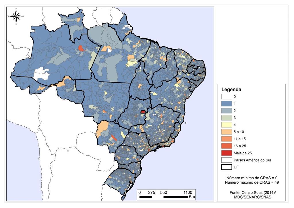 DISTRIBUI- ÇÃO DE CRAS EM MUNICÍPIOS