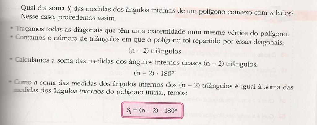 generalize. Figura 2: Introdução á Soma dos ângulos internos de um polígono.