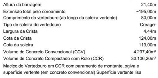 barragem e implantação das estruturas de concreto ( vertedouro, tomada d água, casa de força, eclusas para navegação e outros); Desvio do rio: Construção de túneis (vales estreitos) e canais ou