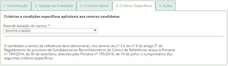 3.4. Critérios Específicos No quarto separador 4.