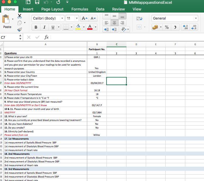 Se você não tiver acesso à internet em seu centro de exames, mas tiver acesso a um notebook ou computador, use o formulário em Excel para registrar as medições 1. Baixe o arquivo em www.