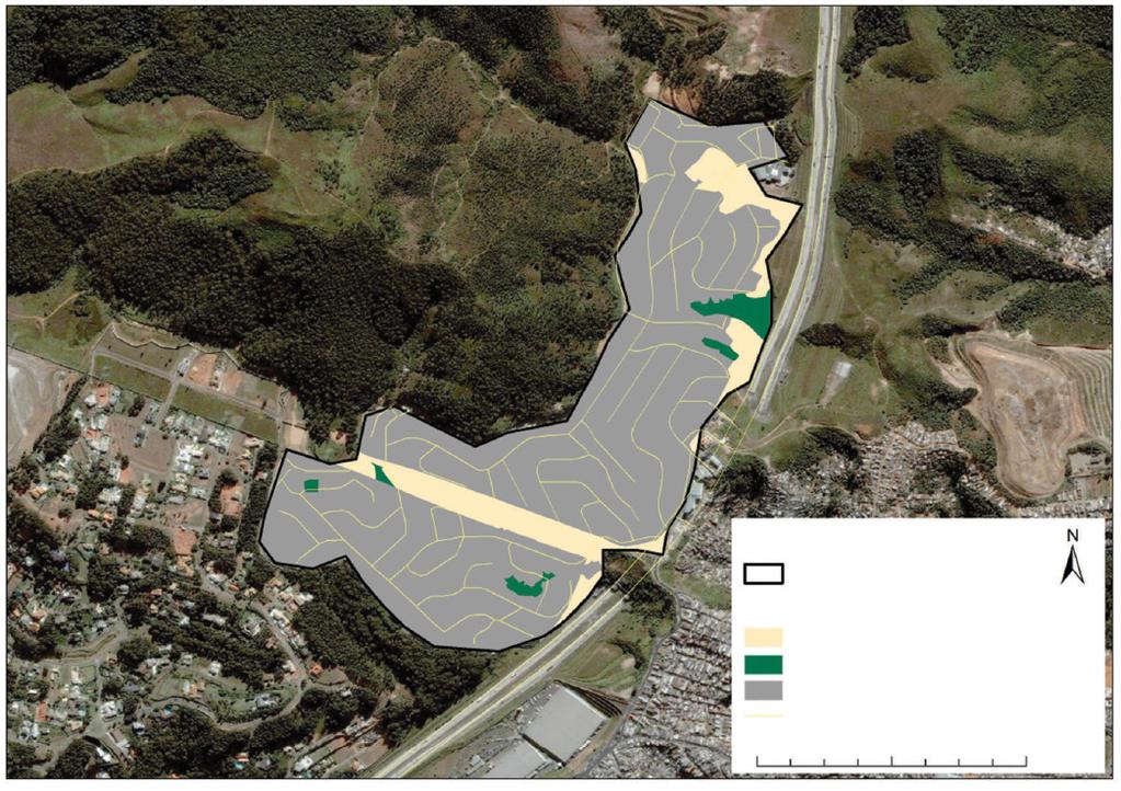 Mapeamento de áreas de risco marginais a rodovias na RMSP Ao compararem se as formas de uso do solo da Área A e da Área B com a potencialização de escorregamentos e de inundações percebe se que as
