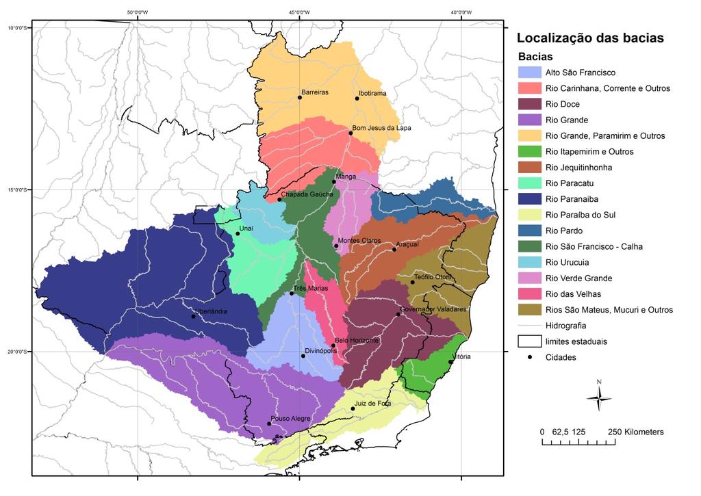 1 ANÁLISE DAS PRECIPITAÇÕES A área de atuação da SUREG/BH compreende basicamente a parte mineira da bacia do rio São Francisco, a bacia do rio Jequitinhonha, as bacias dos rios Mucuri e São Mateus,