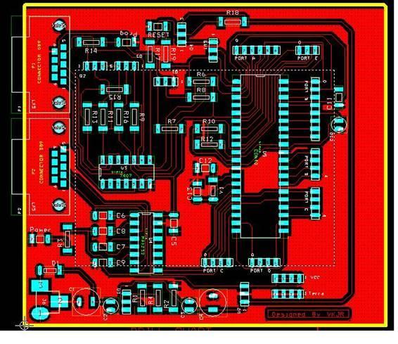 Figura 17: Layout da placa do PIC desenvolvida por Valter Klein Jr.