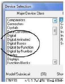 Os componentes lógicos podem ser encontrados em bibliotecas (Major Devices Class) específicas descritas a seguir.