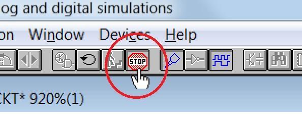 Após clicar no botão Run/Stop, o botão passa a exibir uma mensagem STOP, indicando que para parar a simulação, é necessário clicar novamente no botão. 4 Realizando uma simulação.