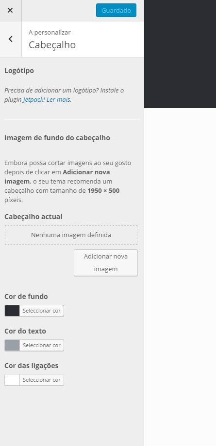 23 Configuração base usando o Customizer Alterar cores Definir o layout do website Definir o menu personalizado