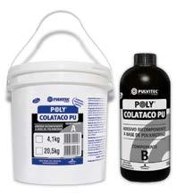 KC004 Colataco PU 4,8kg com 2 conjuntos de 4,8kg frasco/balde 2 111,98 223,96 0 6,30 35069190 POLYFIX Cola branca utilizada na colagem de tacos, madeiras, papel, papelão, couro, tecidos, placas de