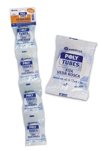 POLYTUBES FITA VEDA ROSCA Fita Veda Rosca é usada na vedação de roscas de qualquer tipo. Suporta temperaturas de -200ºC até +260ºC sem deformação. Conforme norma ABNT NBR 13124.