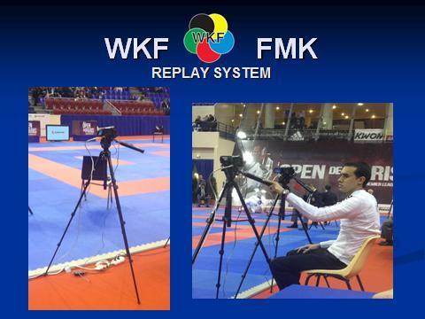 correspondente. Em campeonatos mundiais WKF, o uso da Revisão de Vídeo é necessário. Usar a Revisão de Vídeo também é recomendado para outras competições quando for possível.