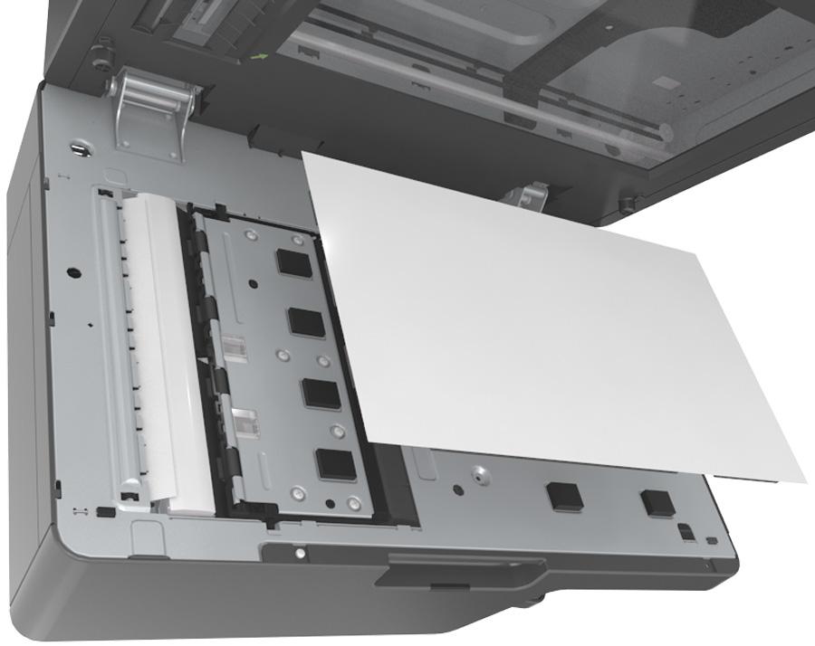 Manutenção da impressora 239 Limpeza o vidro do scanner Limpe o vidro do scanner caso ocorra algum problema de qualidade de impressão, como listras nas imagens copiadas