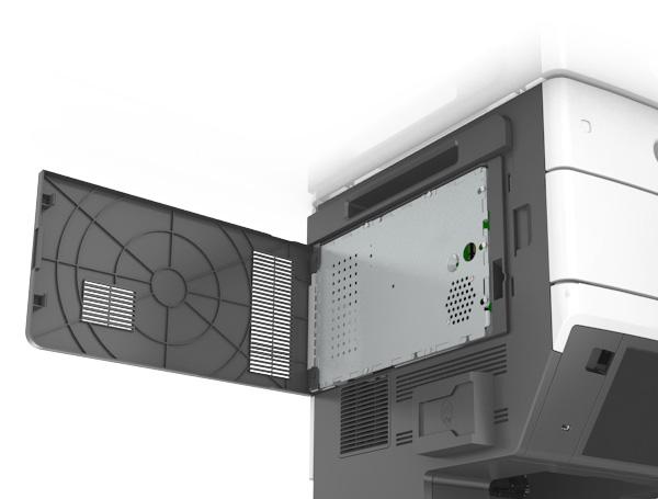 Configuração adicional da impressora 29 ATENÇÃO RISCO DE CHOQUE: Se você for acessar a placa do controlador ou instalar hardware opcional ou dispositivos de memória algum tempo após configurar a