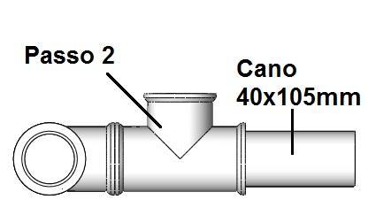 Passo 3: Unir ao conjunto do passo 2 um cano de diâmetro 40 x 105 mm de comprimento, como mostrado na figura 36,