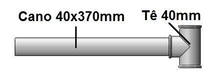 MONTAGEM DA PARTE 2 (BASE LATERAL) Passo 1: Colocar um Tê de 40 mm em um cano de diâmetro 40 x 370 mm de comprimento, como mostrado na figura 43 (4 unidades).