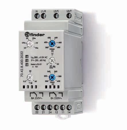 SÉRI SÉRI Relé de controle de sequência e falta de fase para redes trifásicas Versões multifunção que oferecem flexibilidade para monitoramento de Sobretensão, Subtensão, Faixa de tensão (Vmín e