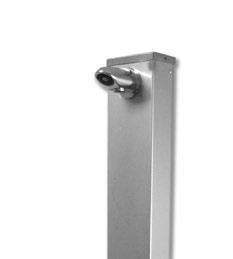 Chuveiro Coluna / Shower Column Fabricado em aço inox AISI-316 electroplido. Base incorporada. Made of electropolished stainless steel (AISI - 316). Base included. Simples/Simple - 200x13x7,5cm E5126.