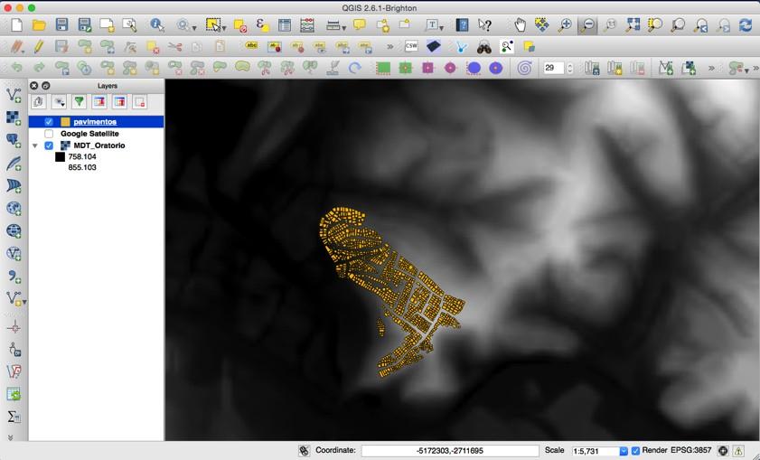 Visualização Tridimensional Importar dados: MDT_Oratorio