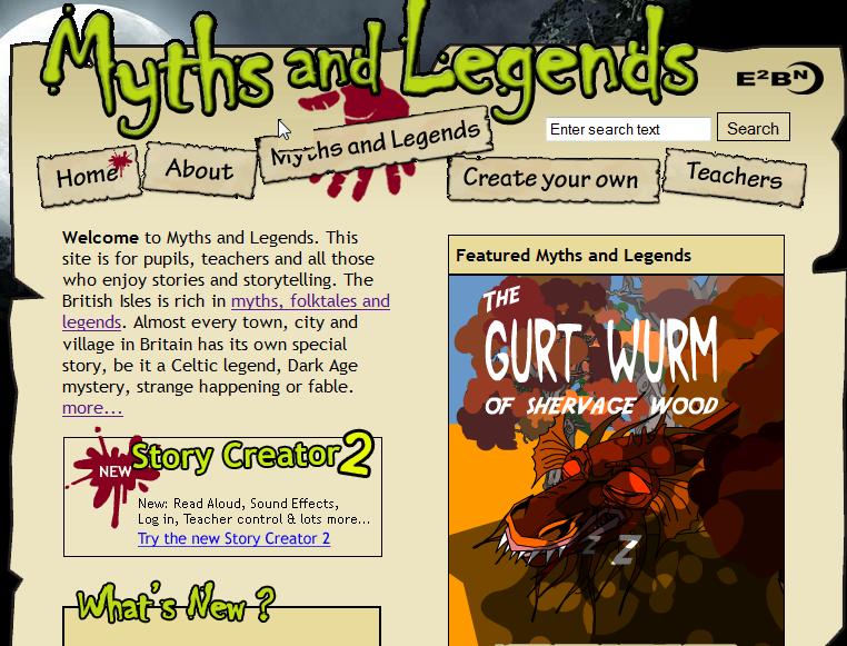 Caracterização e Ficha Técnica do Myths and Legends Para acedermos a esta ferramenta, devemos, no browser da Internet digitar o seguinte endereço http://myths.e2bn.