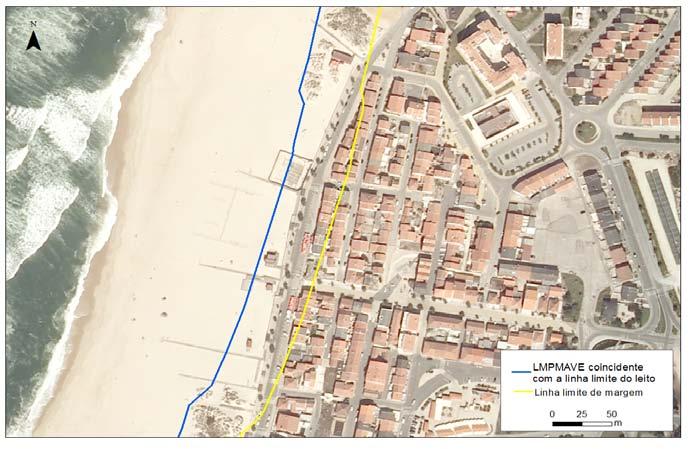 Fig.10 Demarcação da LMPAVE e da linha limite da margem, na Praia da Tocha Cantanhede. IGO 2011 6.