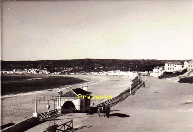 Fig.27 Foto da Praia e Vila de Buarcos no início do século XX, onde se visualiza o prolongamento do muro marginal da desde a Praia da Claridade, até à Praia de Buarcos, (in http://anibaljosedematos.