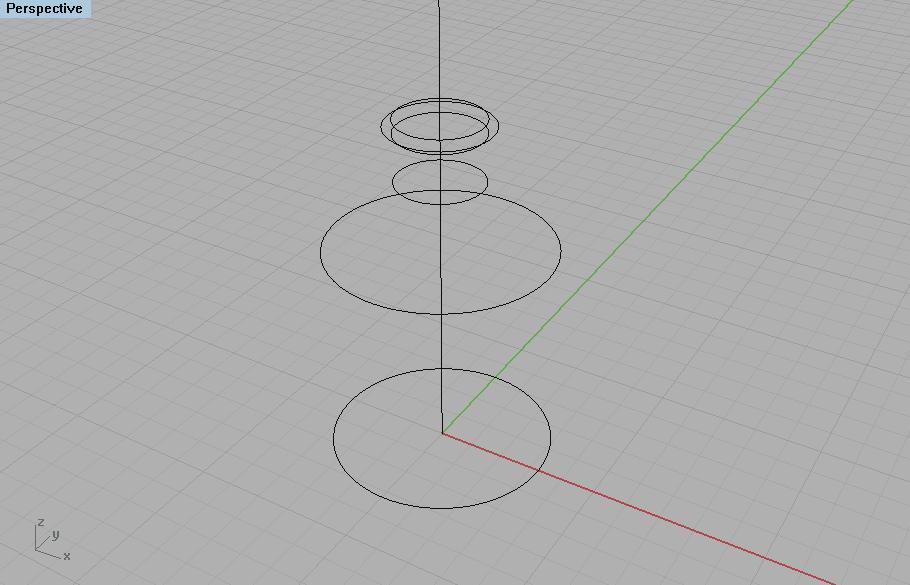 Criar mais duas circunferências com diâmetros de 3cm e 2,5cm no centro da última (criada pelo Offset).