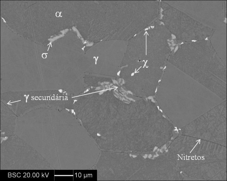 84 Figura 60- Imagem de elétrons espalhados da amostra solubilizada por 96 horas e envelhecida por 1800 segundos (30 minutos).