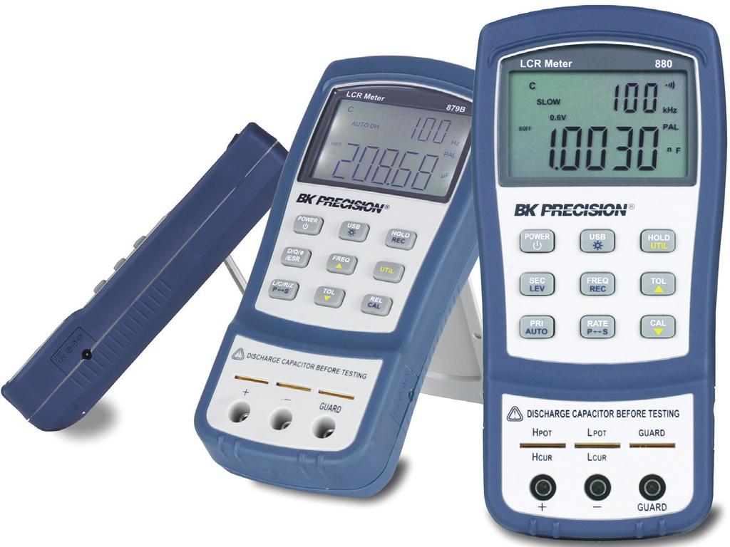 Os modelos 879B e 880 podem também calcular a impedância, o ângulo de fase e o valor ESR (Equivalent Series Resistance).