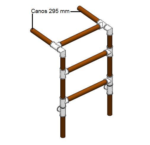 Passo 8 - Esquema de Montagem -Passo 9: Junte o último conjunto formado no passo 2 com o conjunto montado no passo 8, como mostrado na figura 12; Figura 13.